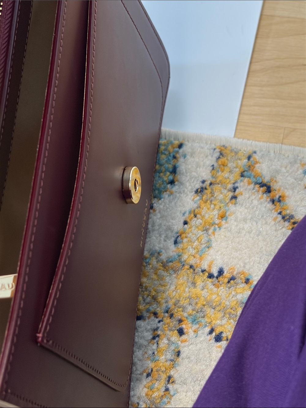 Maison Rinceau Bordeaux Petit Apollon Leather Top-Handle Bag - Picture 9 of 11